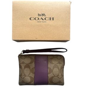 Coach Brown and Purple Wristlet